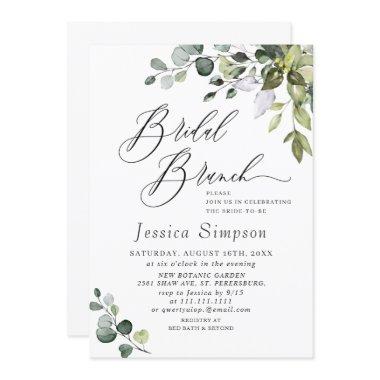 Watercolor Eucalyptus Greenery Bridal Brunch