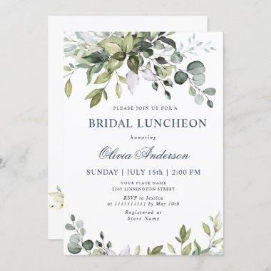 Watercolor Eucalyptus Greenery BRIDAL LUNCHEON Invitations