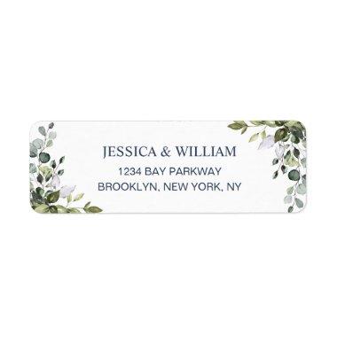 Watercolor Eucalyptus Greenery Elegant Chic Label
