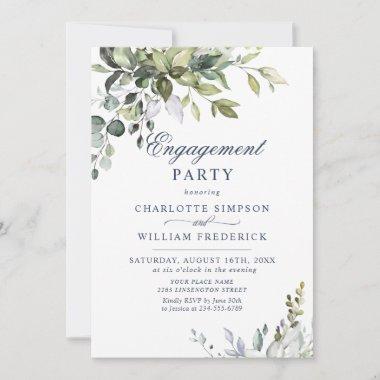 Watercolor Eucalyptus Greenery ENGAGEMENT PARTY Invitations