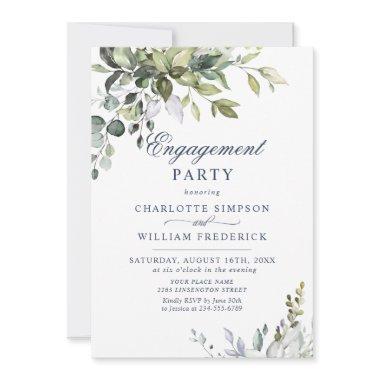 Watercolor Eucalyptus Greenery ENGAGEMENT PARTY Invitations