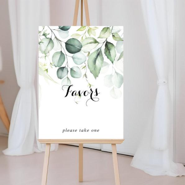 Watercolor Eucalyptus Greenery Favors Sign