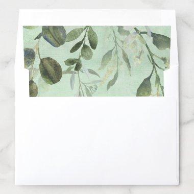 Watercolor Eucalyptus Greenery Forest Woodland Envelope Liner