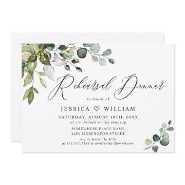 Watercolor Eucalyptus Greenery Rehearsal Dinner