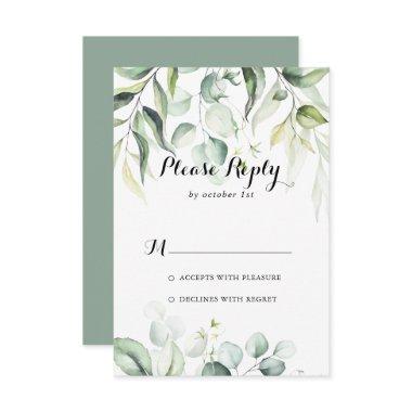 Watercolor Eucalyptus Greenery RSVP