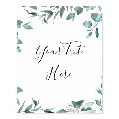 Watercolor Eucalyptus Greenery Sign Rustic Poster