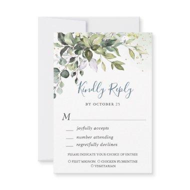 Watercolor Eucalyptus Greenery Wedding RSVP Card