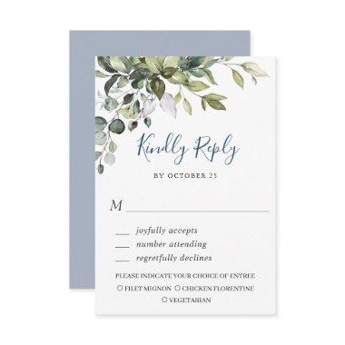 Watercolor Eucalyptus Greenery Wedding Simple RSVP Card