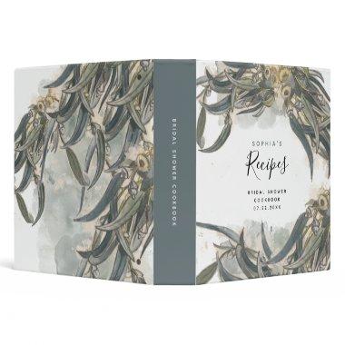 Watercolor Eucalyptus Leaves  Recipes 3 Ring Binder