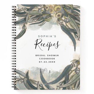 Watercolor Eucalyptus Leaves  Recipes Notebook