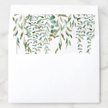 Watercolor Eucalyptus Leaves Envelope Liner