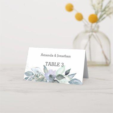 Watercolor Eucalyptus Leaves Wedding Place Invitations