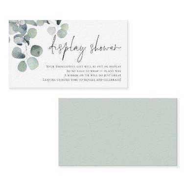 Watercolor Eucalyptus Script Display Bridal Shower Enclosure Invitations