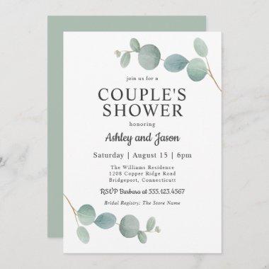 Watercolor Eucalyptus Wedding Couple's Shower Invitations