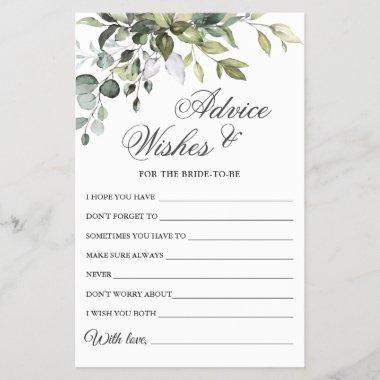 Watercolor Eucalyptus Wishes & Advice Card