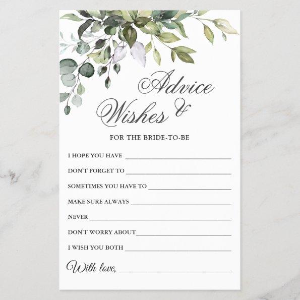 Watercolor Eucalyptus Wishes & Advice Card
