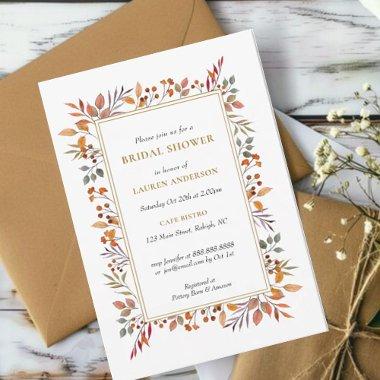 Watercolor Fall Botanical frame  Announcement