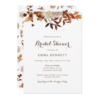 Watercolor Fall Botanicals Bridal Shower Invitations