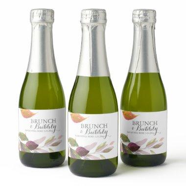 Watercolor Fall Foliage Wedding Sparkling Wine Label