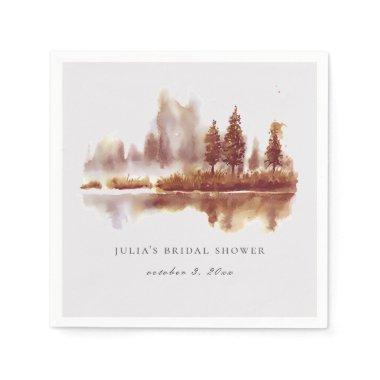 Watercolor Fall Pine Tree  Napkins