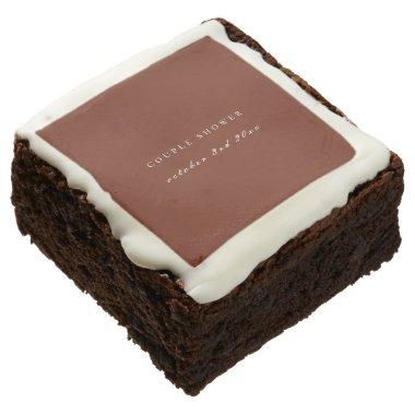 Watercolor Fall Pine Tree Wedding Couple Shower Brownie