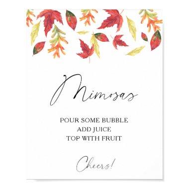 Watercolor falling leaves - mimosas poster