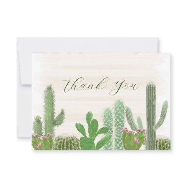 Watercolor Fiesta Cactus Plants Thank You