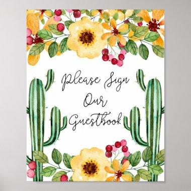Watercolor Fiesta Please Sign Our Guestbook Sign