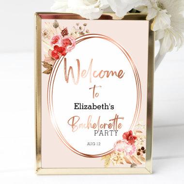 Watercolor Floral Bachelorette Party Welcome Sign