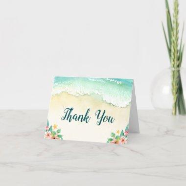 Watercolor Floral Beach Thank You Invitations