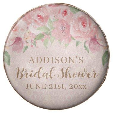 Watercolor Floral Blush Pink Gold Bridal Shower Chocolate Covered Oreo