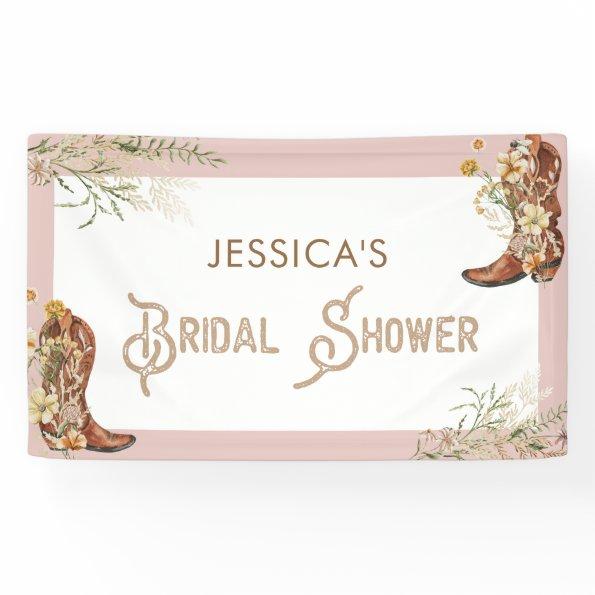 Watercolor Floral Boots & Bubbly  Banner