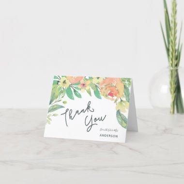 Watercolor Floral Botanical Rose Thank You Invitations