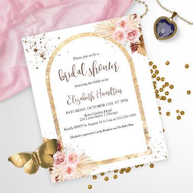 Watercolor Floral Bridal Shower budget Invitations