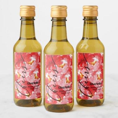 Watercolor Floral Bridal Shower Mini Wine Label
