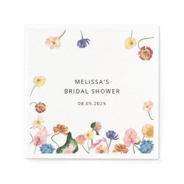 Watercolor Floral Bridal Shower Napkins