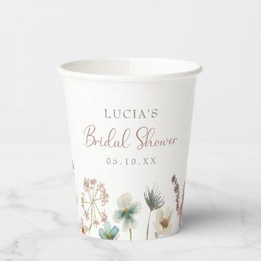 Watercolor Floral Bridal Shower Paper Cups