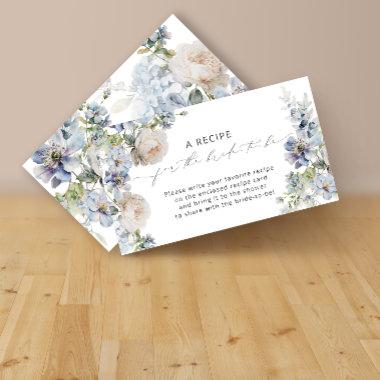 Watercolor Floral Bridal Shower Recipe Request Enclosure Invitations