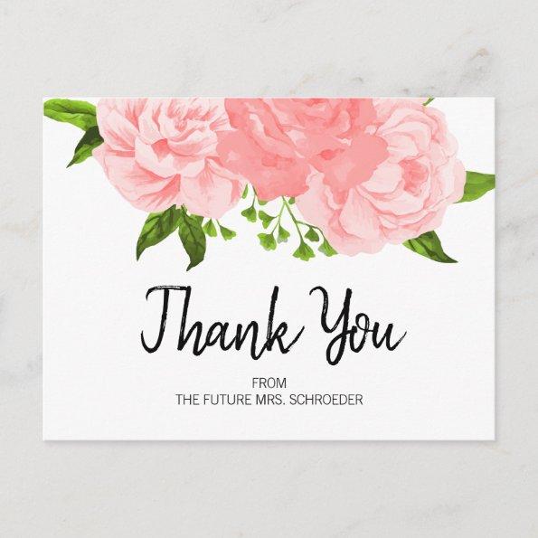 Watercolor Floral Bridal Shower Thank You PostInvitations