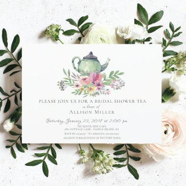 Watercolor Floral Bridal Tea Party Invitations