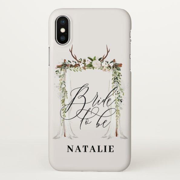 Watercolor floral canopy rustic bride to be iPhone x case