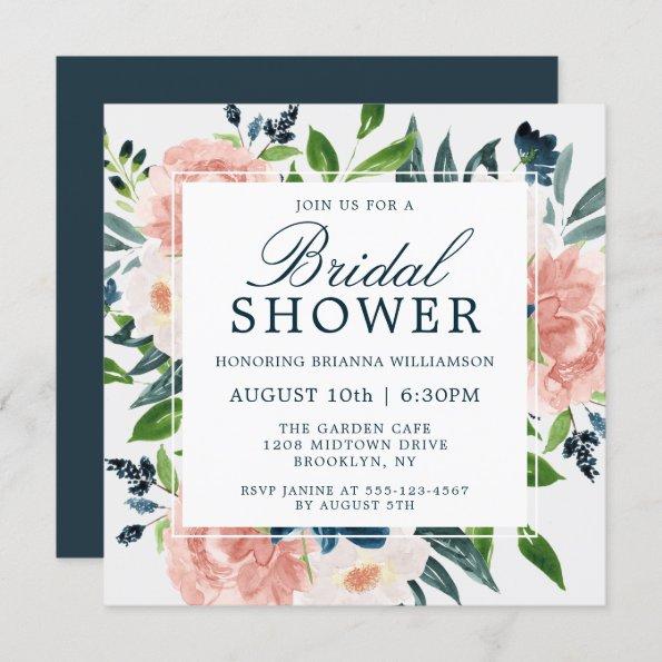 Watercolor Floral Charm Bridal Shower Invitations