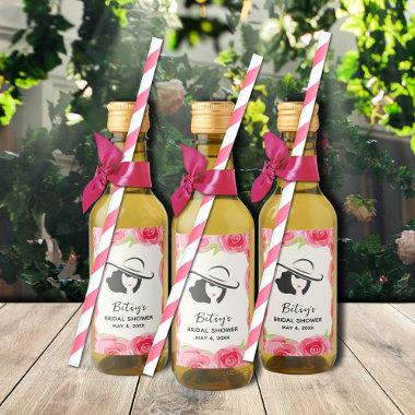Watercolor Floral Derby  Favors Mini Wine Label