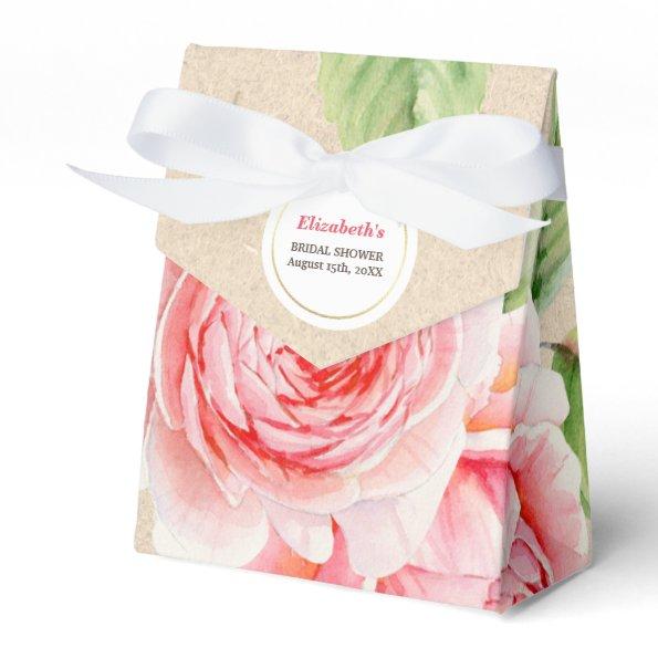 Watercolor Floral design Bridal Shower Favor Boxes