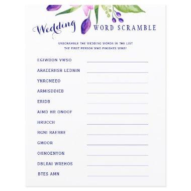 Watercolor floral elegant bridal shower fun game