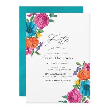 Watercolor Floral Fiesta Bridal Shower Invitations