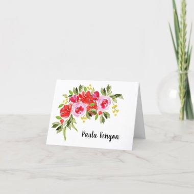Watercolor Floral Folded Thank You Invitations