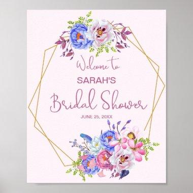 Watercolor Floral Frame Bridal Shower Sign