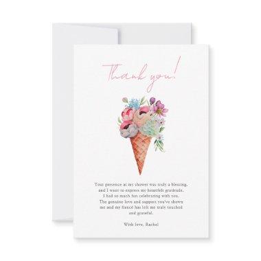 Watercolor Floral Ice Cream  Thank You