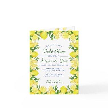 Watercolor Floral lemon fruit seamless border